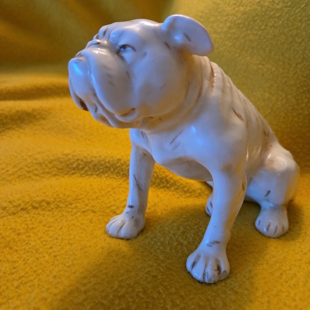 Vintage Bulldog Ceramic Figurine Statue